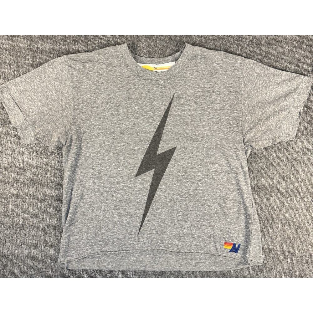 Aviator Nation lightning Bolt Graphic Cropped T Shirt Size M